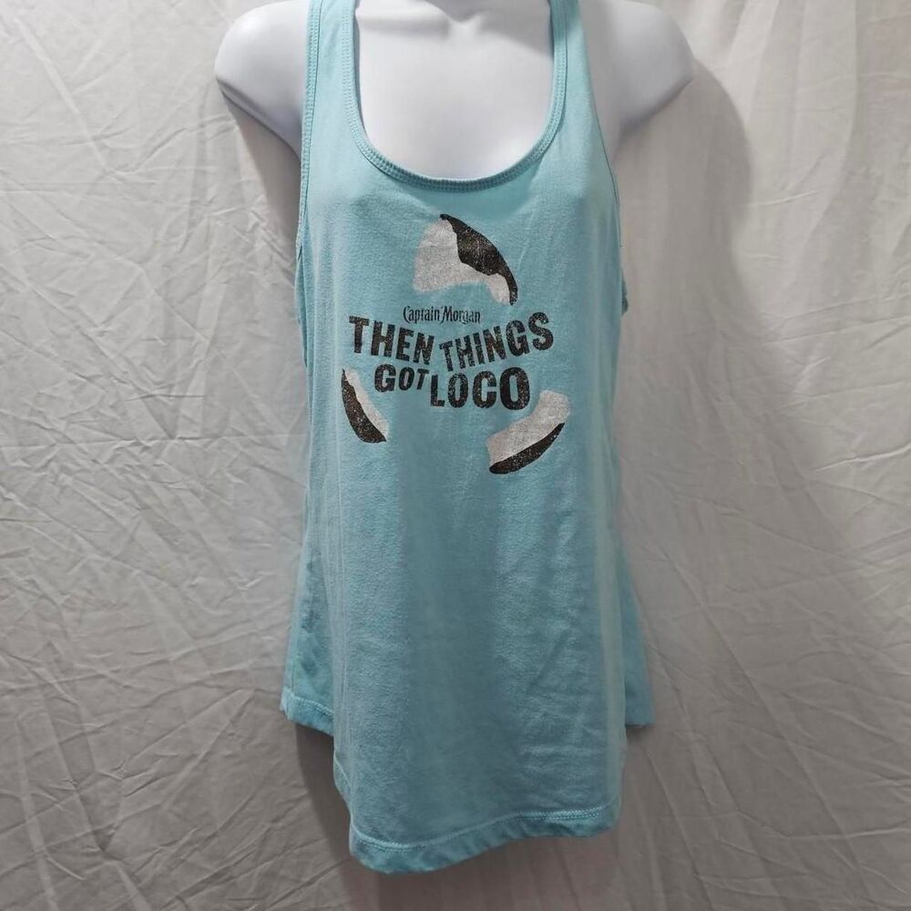 y2k captain Morgan blue racerback tank top - Picture 2 of 8